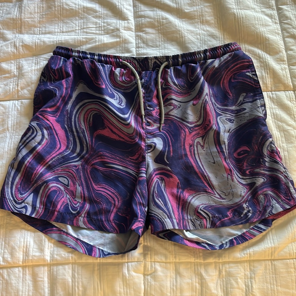 Open Edit men’s marble print bathing suit